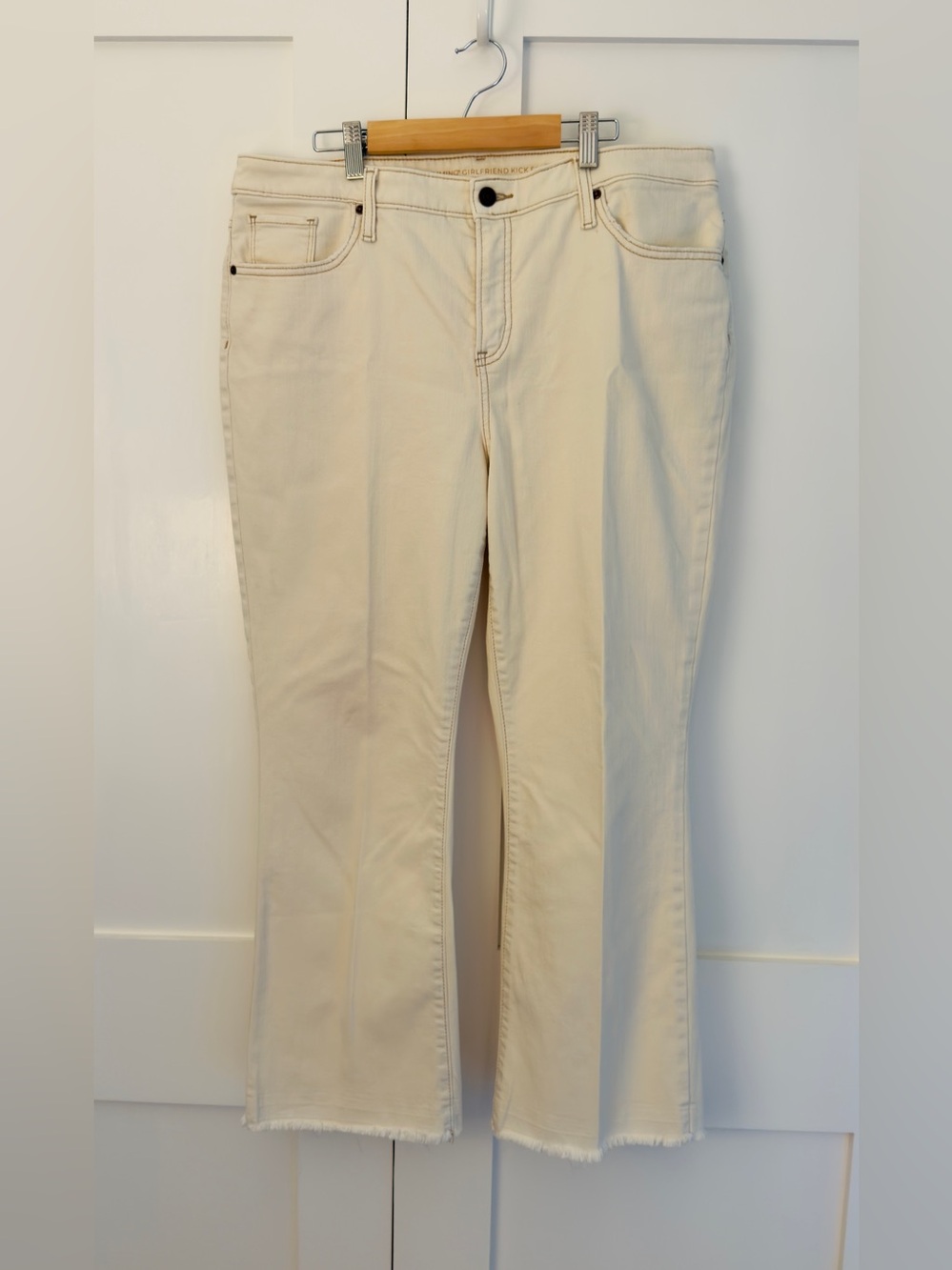 Chico’s So Slimming Girlfriend Kick Flare Jean, Ecru